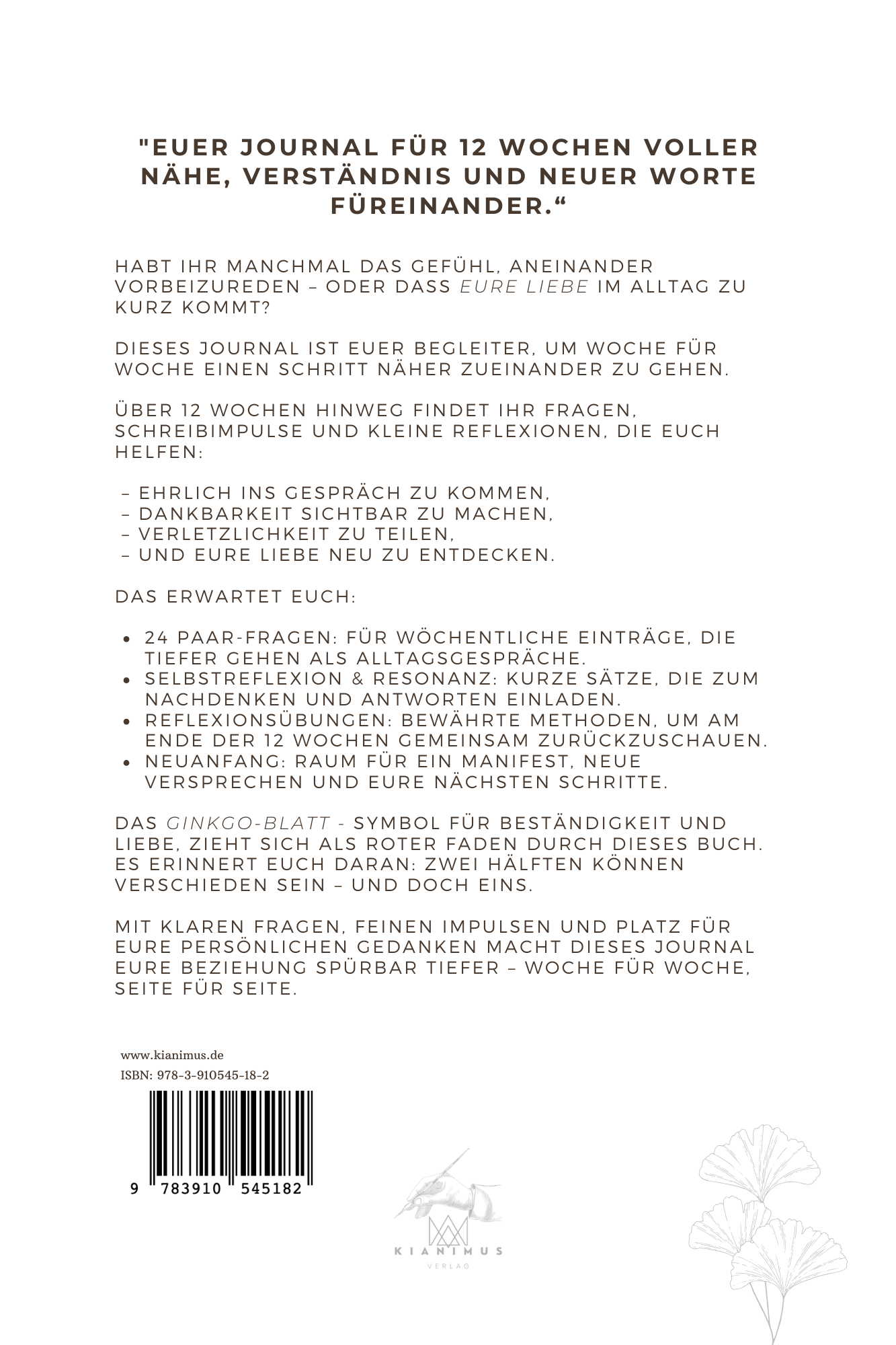Unser Journal - Für Paare, die sich (wieder) verstehen möchten